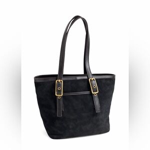 Coach Black Suede Tote F23 - 9867
